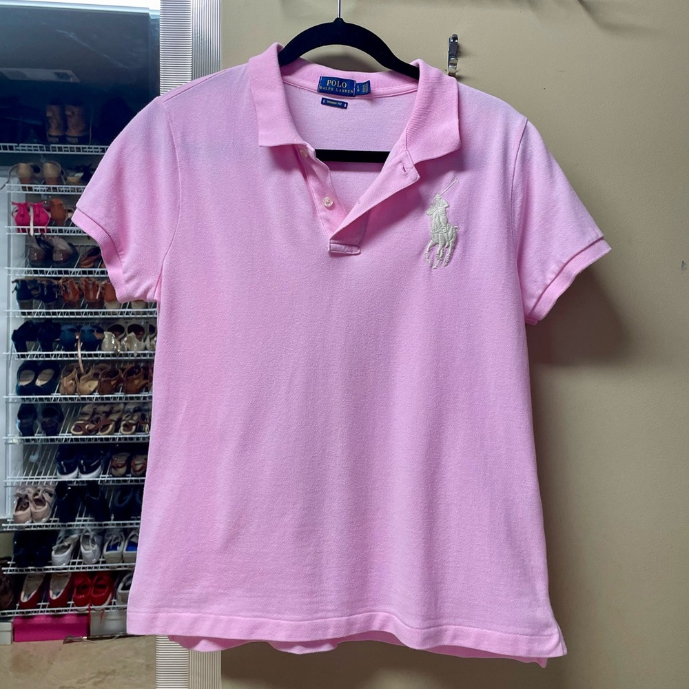Ralph Lauren Pink Short Sleeve Polo T-Shirt  18 W x 24 L